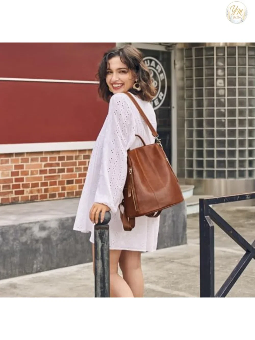 Genuine Leather Backpack Purse Anti-Theft Rucksack Shoulder Bag Medium